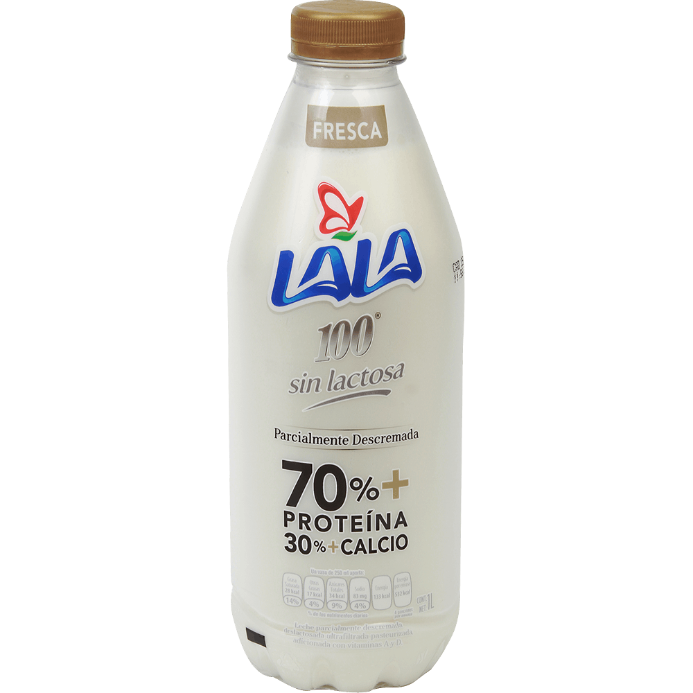 Leche Sin Lactosa Lala 100 Botella Dorada 1 L Oxxofit 7444